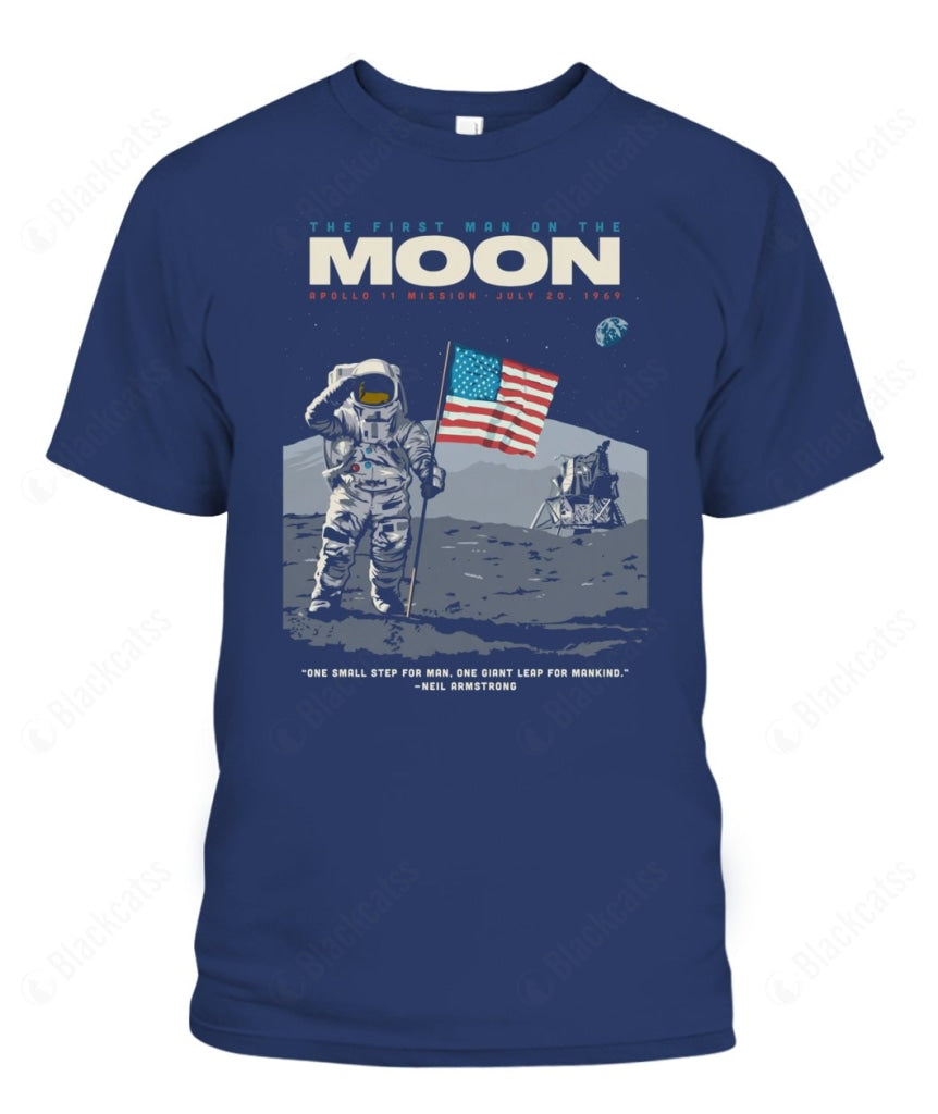 First Man On The Moon Custom Graphic Unisex T-Shirt
