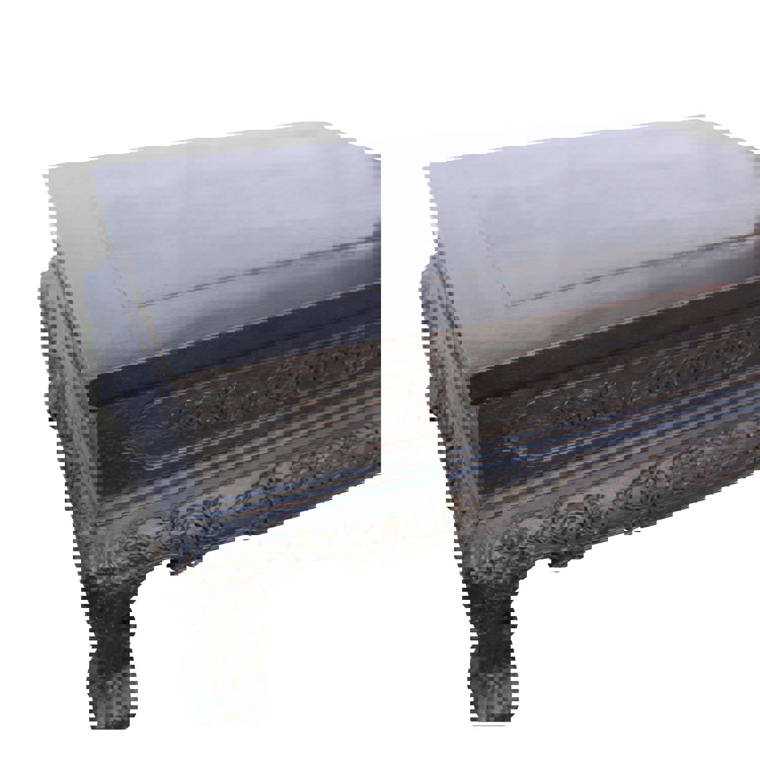 Handmade Rosewood Dark Brown Dragons Carving Rectangular Display Table Stand