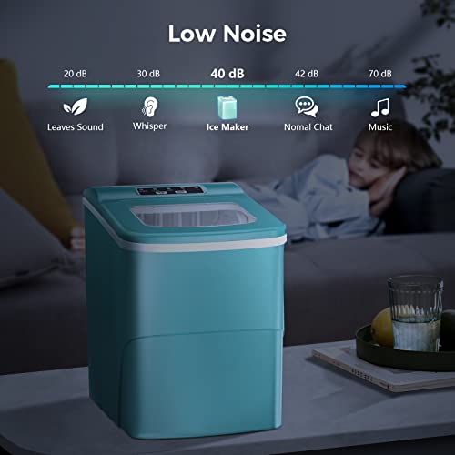 AGLUCKY Portable Countertop Ice Maker, 9 Cubes Ready in 6-8 Minutes, Compact Ice Maker Machine with Scoop and Basket