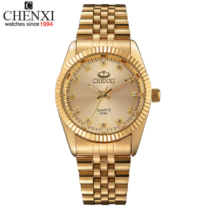 New CHENXI Gold Fashion Men's Watch - Stainless Steel Bracelet, Waterproof, Quartz Movement