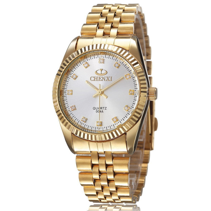 New CHENXI Gold Fashion Men's Watch - Stainless Steel Bracelet, Waterproof, Quartz Movement
