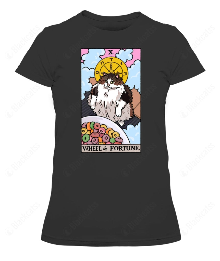 Wheel of Fortune Tarot Cat Graphic T-Shirt