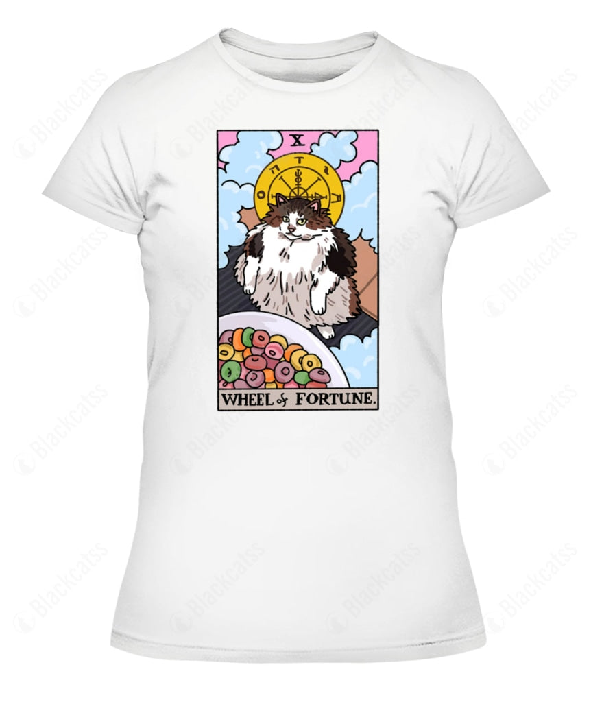 Wheel of Fortune Tarot Cat Graphic T-Shirt