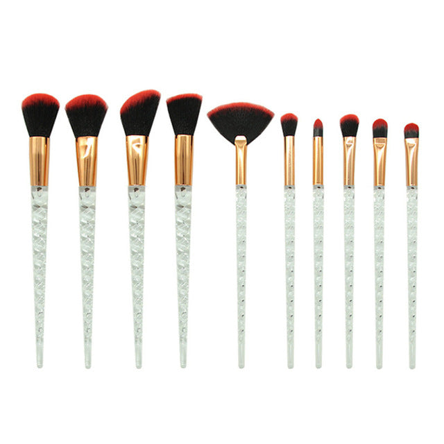 10pcs Unicorn Makeup Brushes Set for Foundation, Powder, Blush, and Eyeshadow