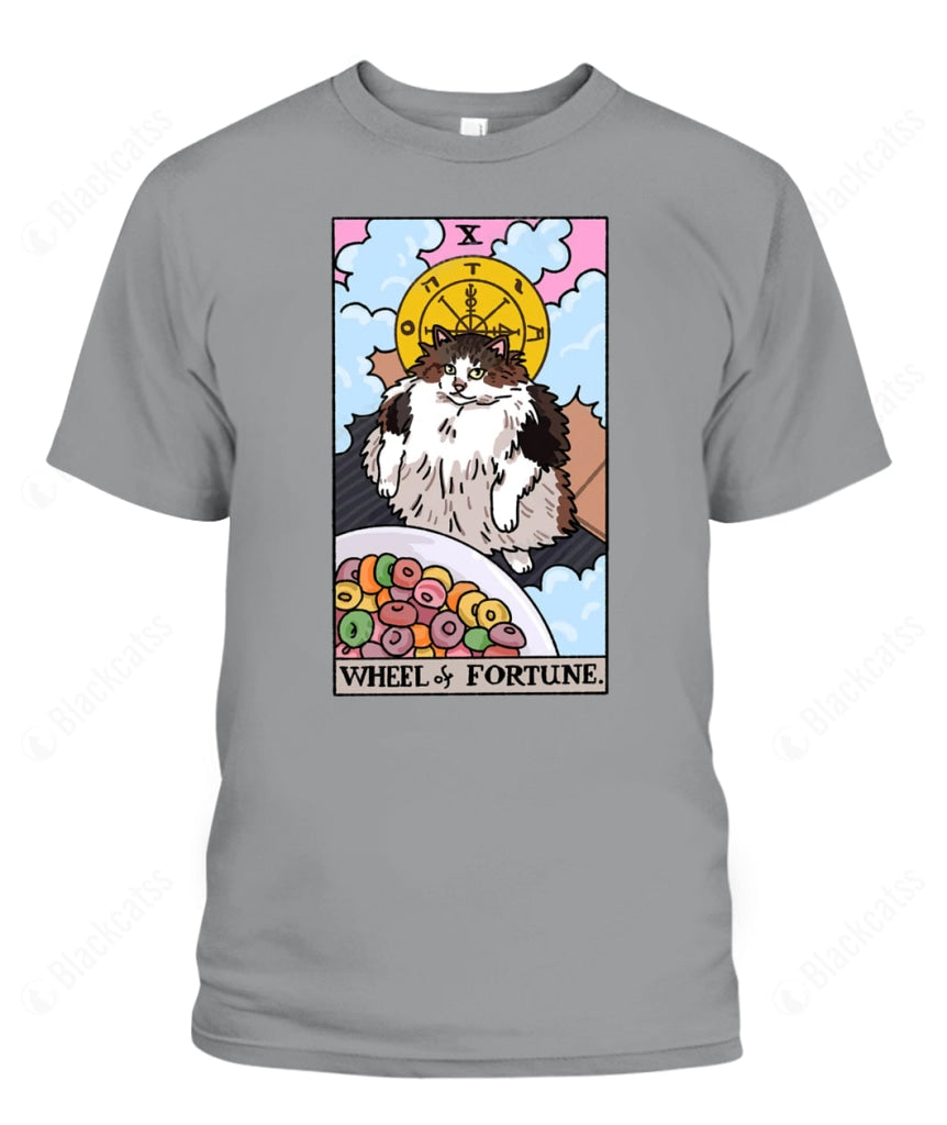 Wheel of Fortune Tarot Cat Graphic T-Shirt
