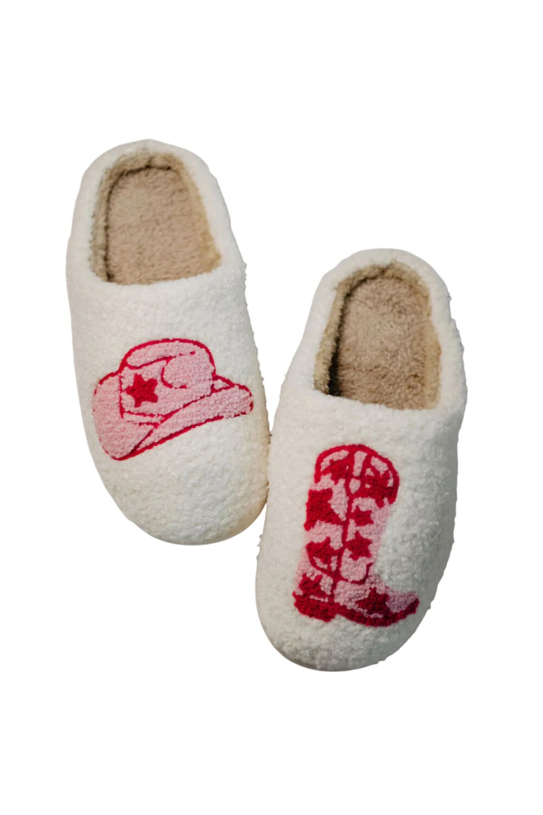 Pink Cowboy Boot and Cowgirl Hat Slippers