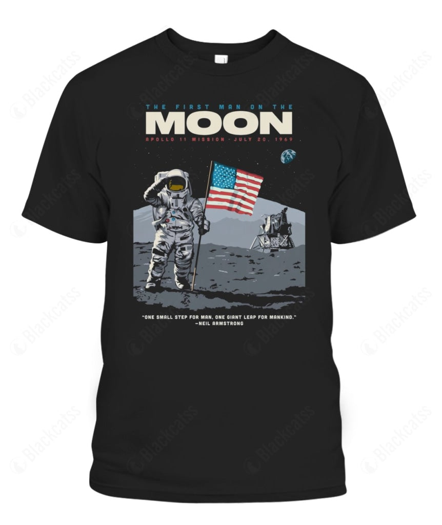 First Man On The Moon Custom Graphic Unisex T-Shirt