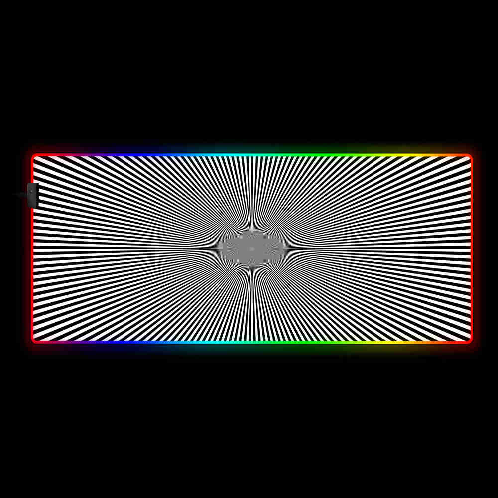 Burst Illusion Design RGB Gaming Mouse Pad with LED Lights, Large Size for Gamers