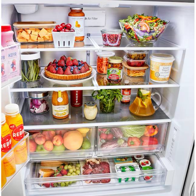 LG Counter-depth InstaView 26.5-cu ft Smart French Door Refrigerator with Ice Maker and Water Dispenser (Stainless Steel) ENERGY STAR