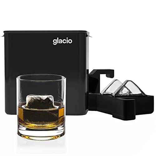 Glacio Premium Clear Cube Ice Duo - 2 Inch Whiskey Ice Cube Mold