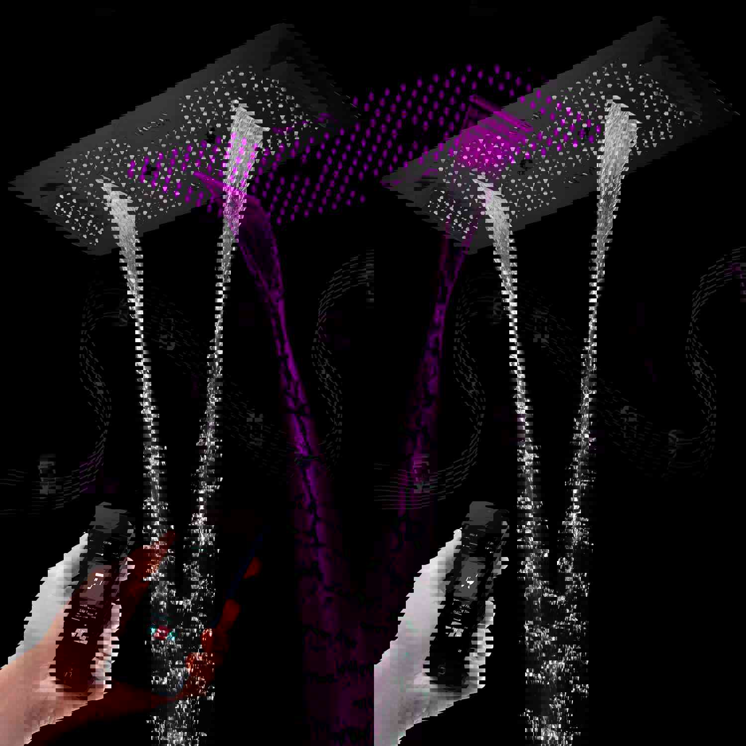 SAFARI 36X16 Luxury LED Music Shower System with Digital Display Thermostatic Valve