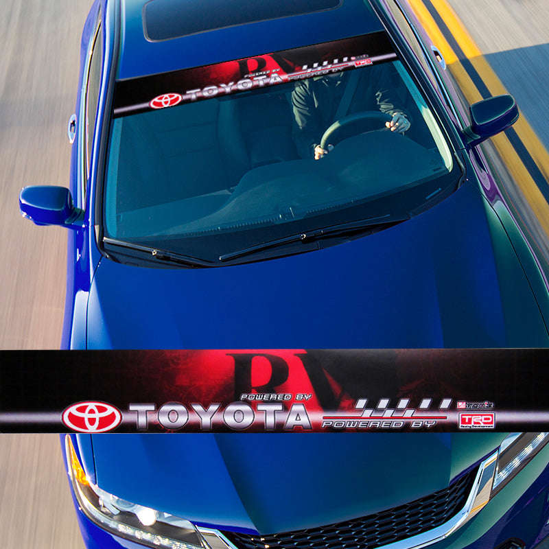 53 Windshield UV-Resistant Vinyl Banner For TOYOTA JDM TRD Racing Decal Sticker