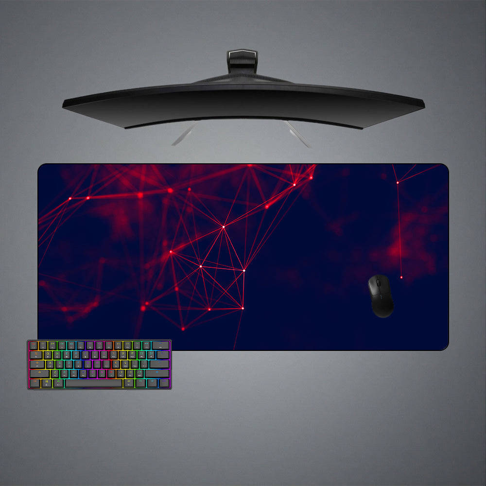 Red Cyberspace Design Gaming Mouse Pad - M-XXL Size for Enhanced Accuracy