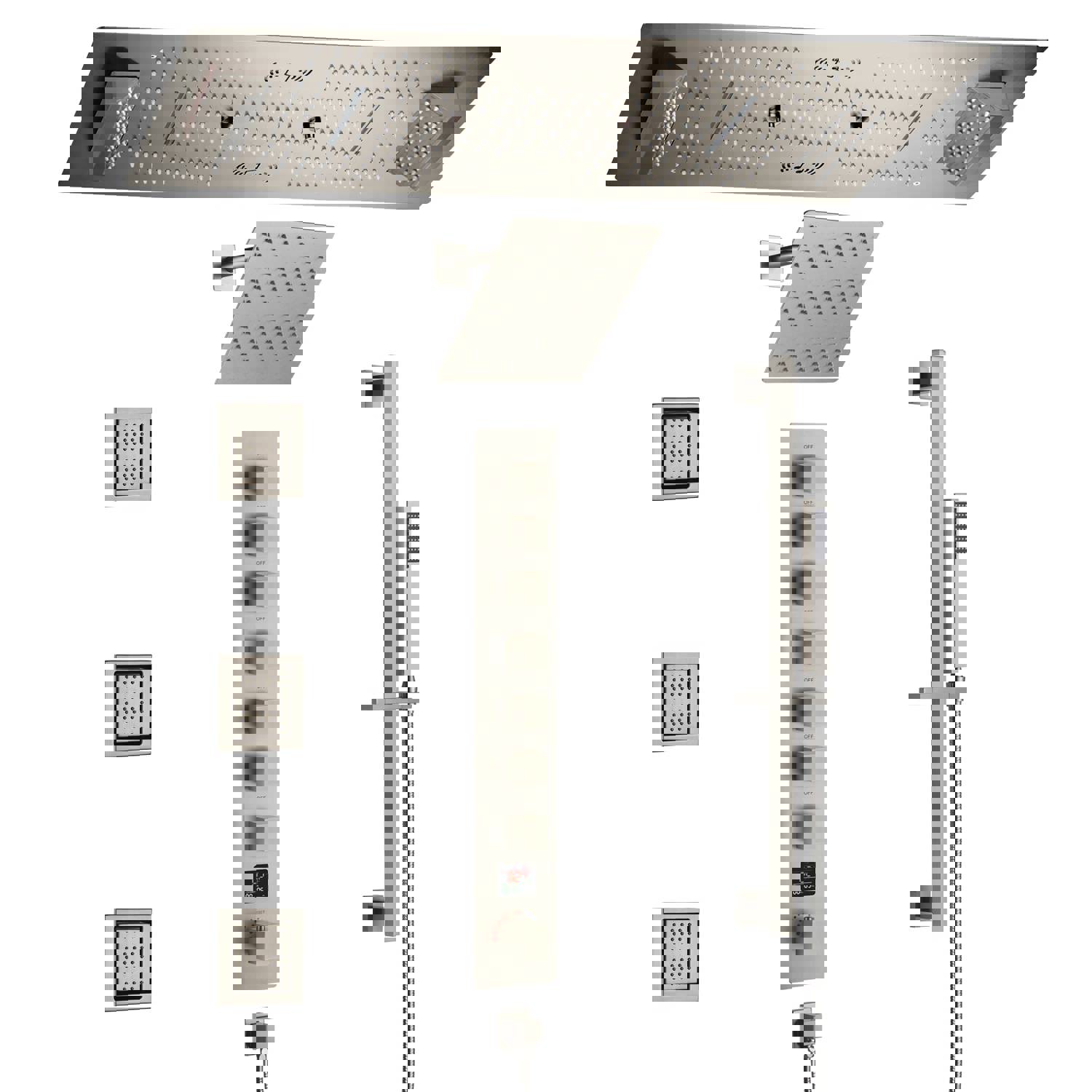 SAFARI 36X16 Luxury LED Music Shower System with Digital Display Thermostatic Valve
