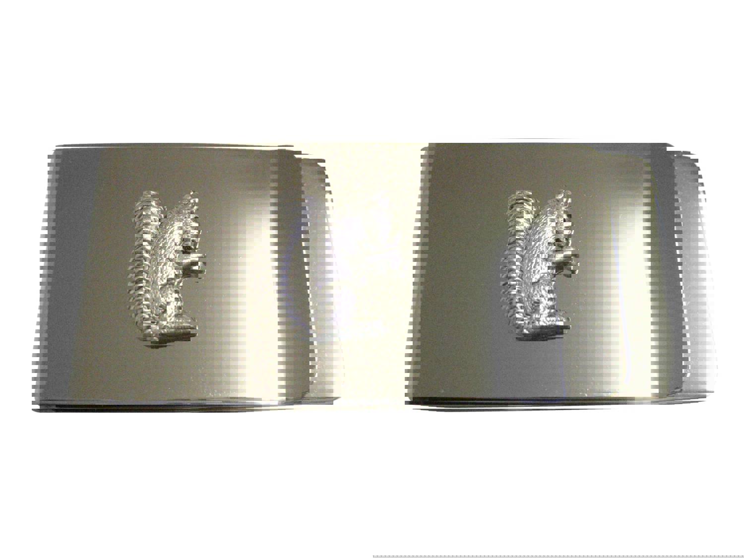 Silver Toned Small Squirrel Pendant Money Clip