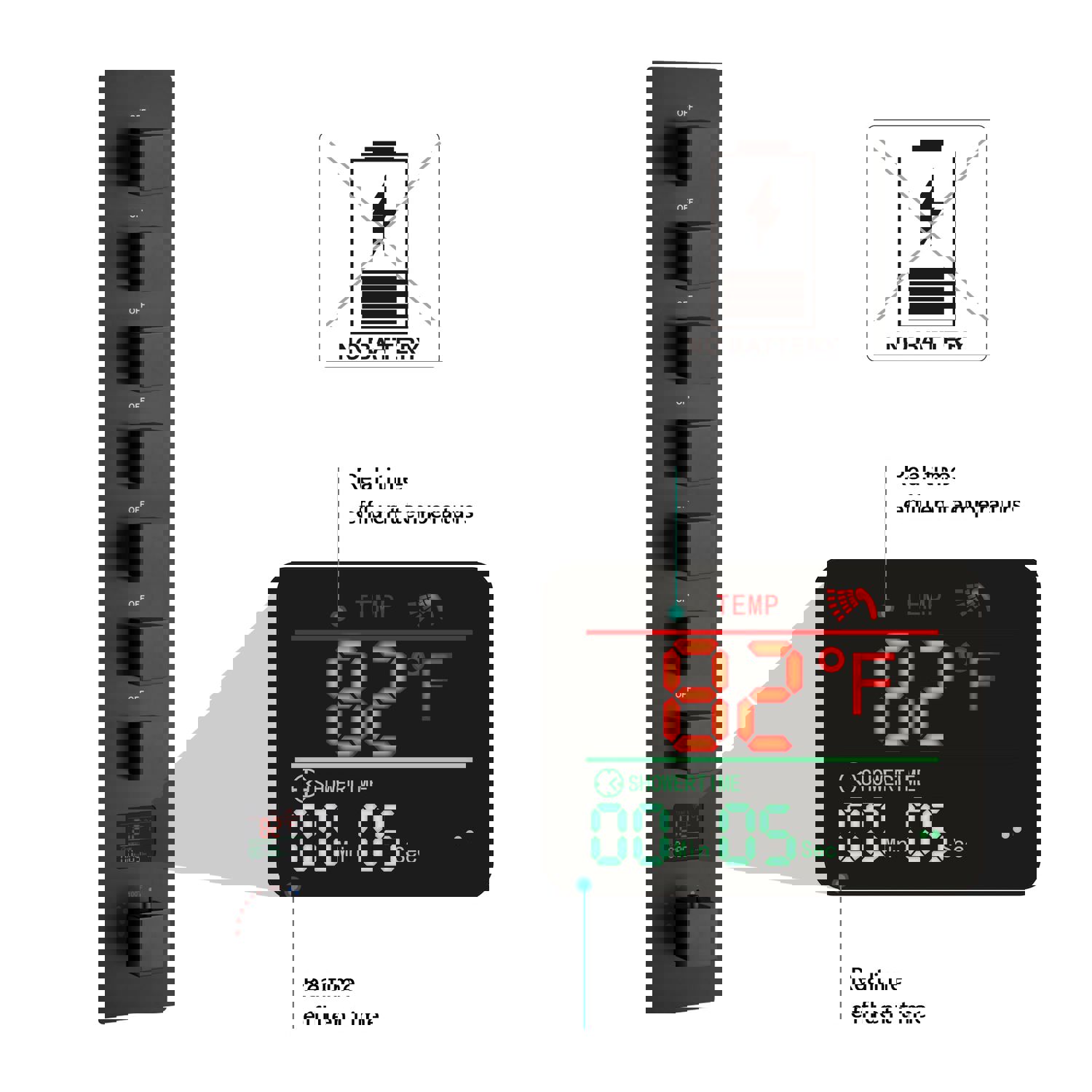 SAFARI 36X16 Luxury LED Music Shower System with Digital Display Thermostatic Valve