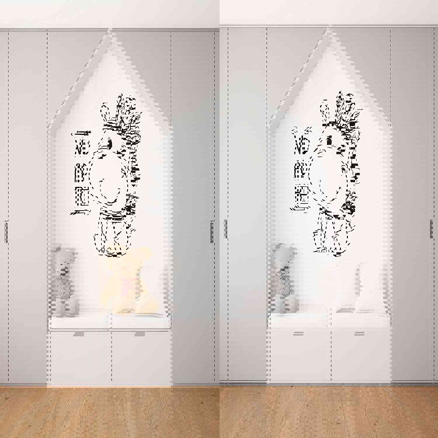 Animal Life Quote Vinyl Wall Sticker Decal - Wild Free Hippo Hippopotamus Motivation Quote