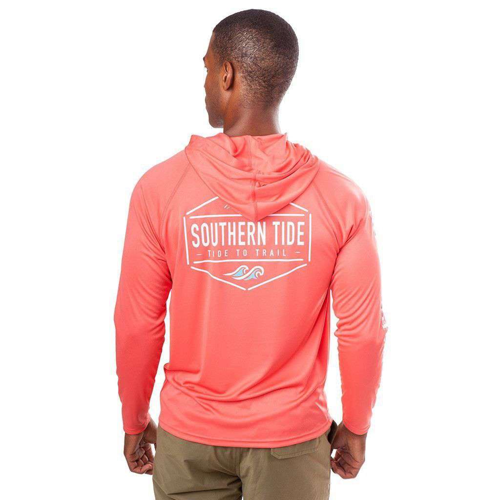 Crest to Cap Performance Hoodie Tee Shirt in Sunset by Southern Tide