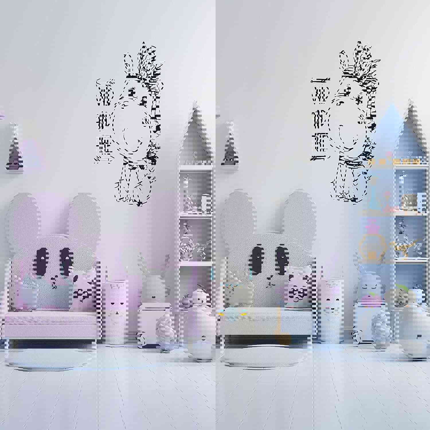 Animal Life Quote Vinyl Wall Sticker Decal - Wild Free Hippo Hippopotamus Motivation Quote