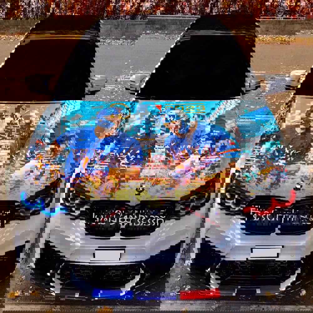 Texas Rangers Itasha Car Vinyl Hood Wrap Decal Sticker