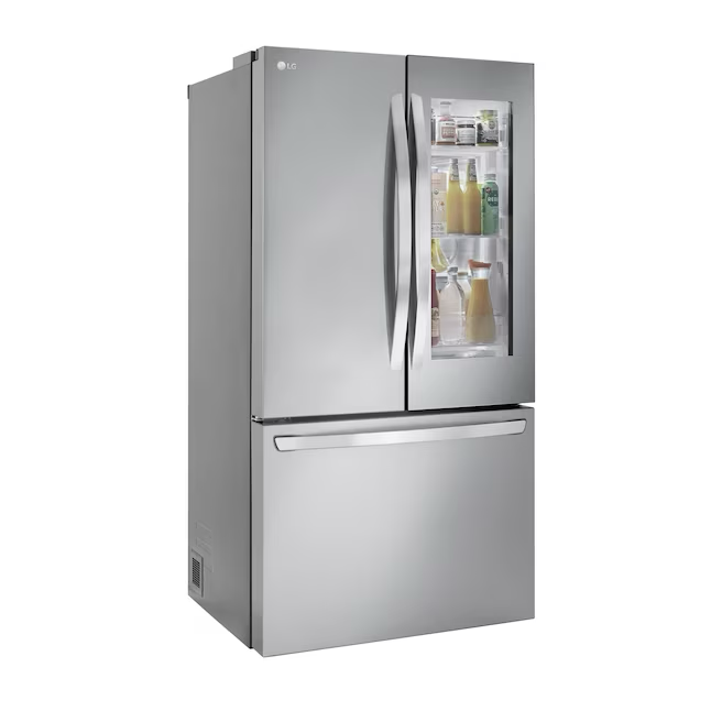 LG Counter-depth InstaView 26.5-cu ft Smart French Door Refrigerator with Ice Maker and Water Dispenser (Stainless Steel) ENERGY STAR