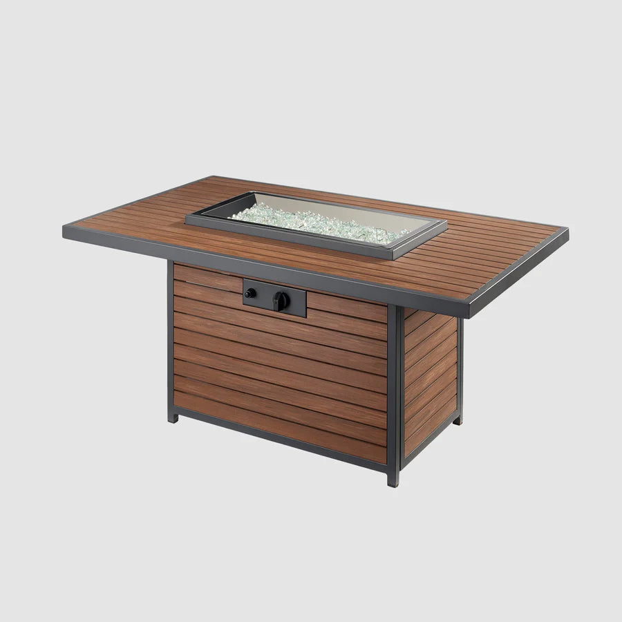 Outdoor Greatroom Company Kenwood Rectangular Chat Height Gas Fire Pit Table