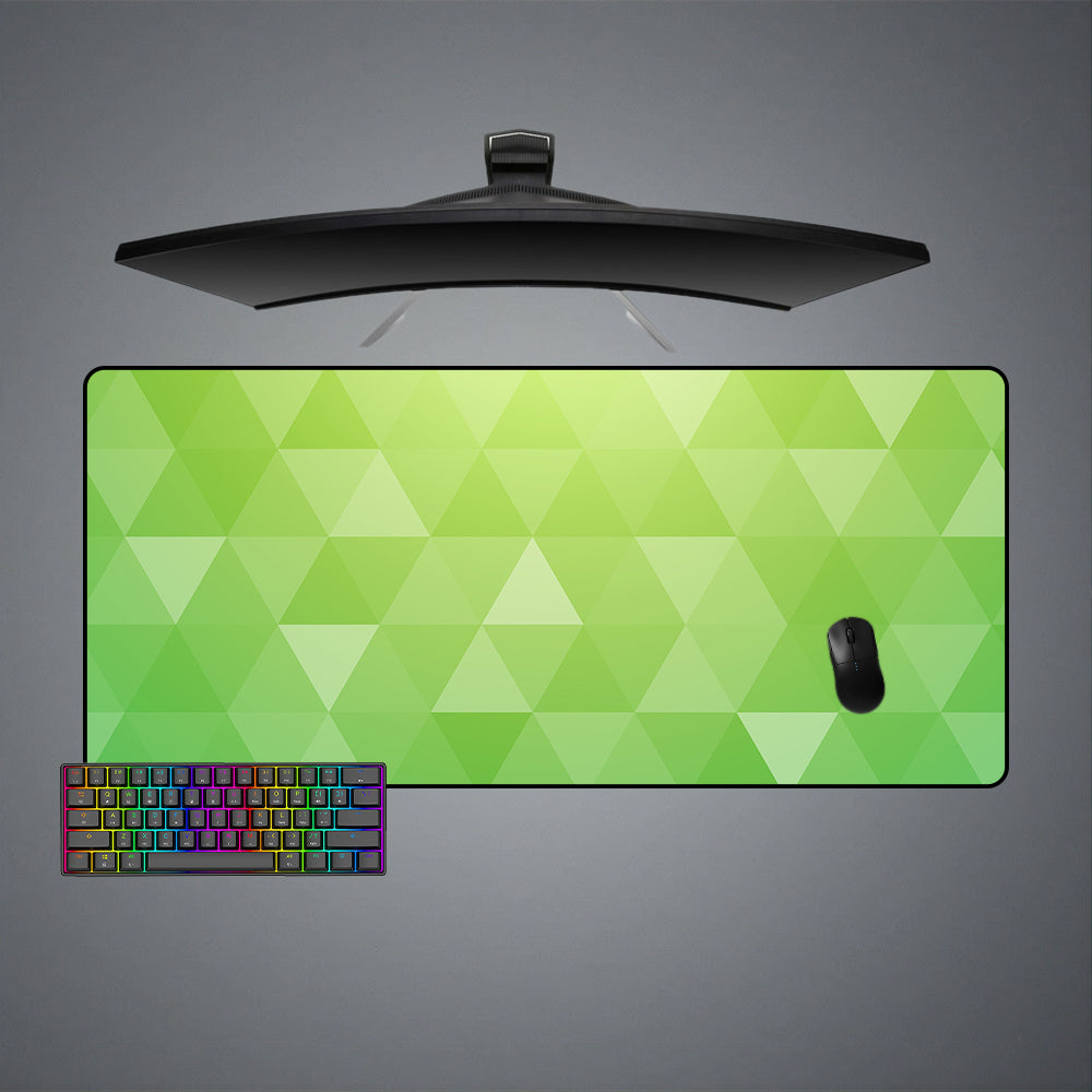Bright Green Triangles Design Gaming Mouse Pad for Computer Desk - M to XXL Size