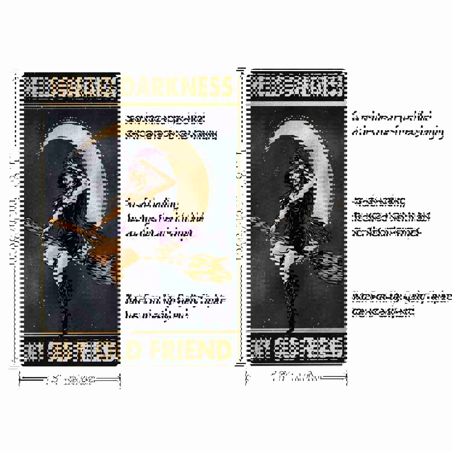 Darkness My Old Friend Metal Tin Sign Wall Art Retro Funny Decor