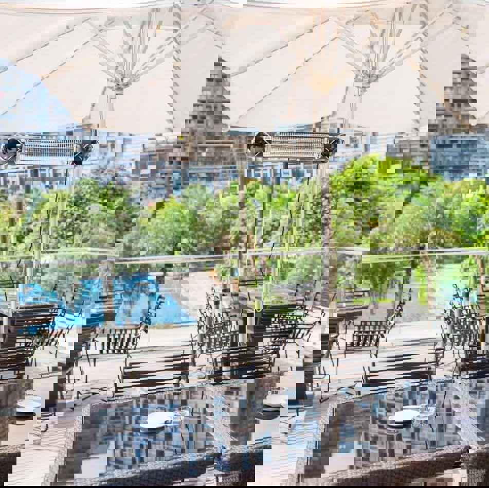 Briza Patio Heater - Large Infrared Heater for Indoor and Outdoor Use, 1500W, Ceiling/Wall Mount