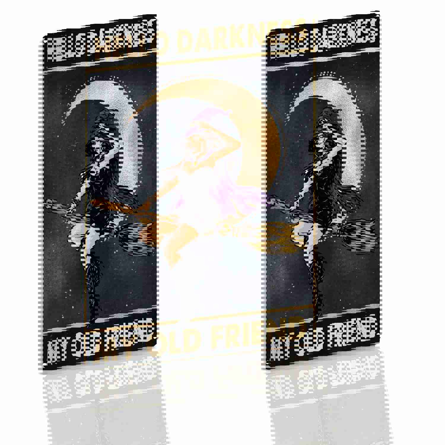 Darkness My Old Friend Metal Tin Sign Wall Art Retro Funny Decor