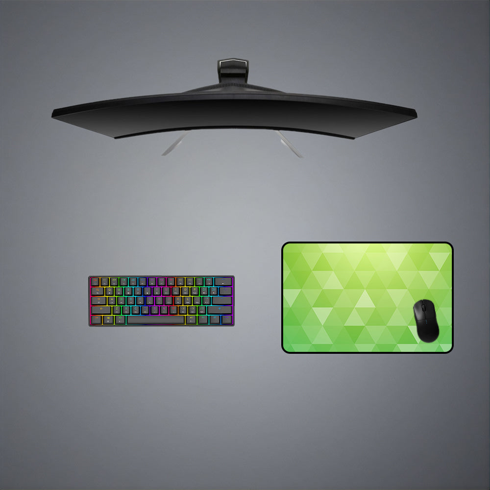 Bright Green Triangles Design Gaming Mouse Pad for Computer Desk - M to XXL Size