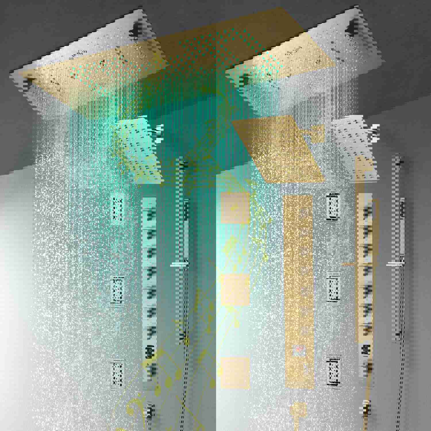 SAFARI 36X16 Luxury LED Music Shower System with Digital Display Thermostatic Valve