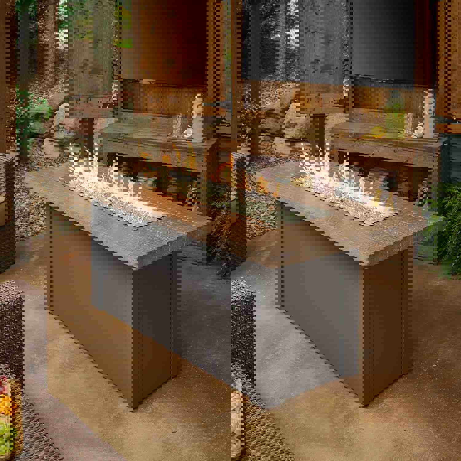 Havenwood Linear Gas Fire Pit Table 62