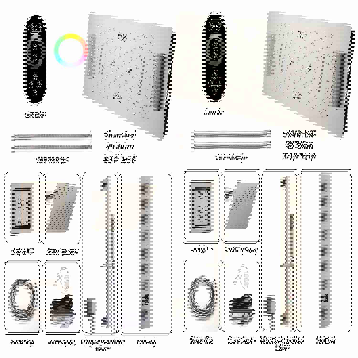 SAFARI 36X16 Luxury LED Music Shower System with Digital Display Thermostatic Valve