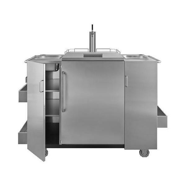 Summit CartOSBC 61 Stainless Steel Outdoor Serving Cart with SBC678OS Beer Cooler