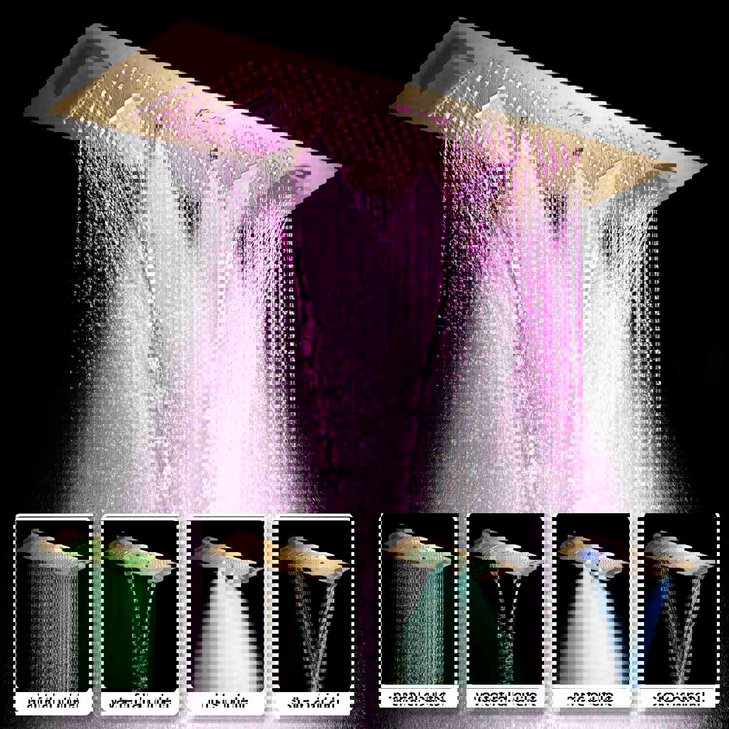 SAFARI 36X16 Luxury LED Music Shower System with Digital Display Thermostatic Valve