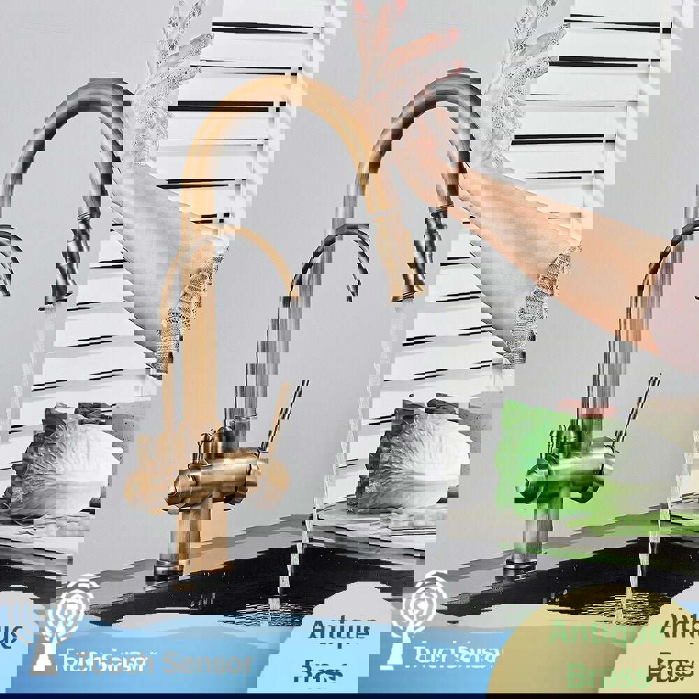 MIRODEMI® Antique Gold Touch Sensor Kitchen Faucet Mixer Tap with Swivel