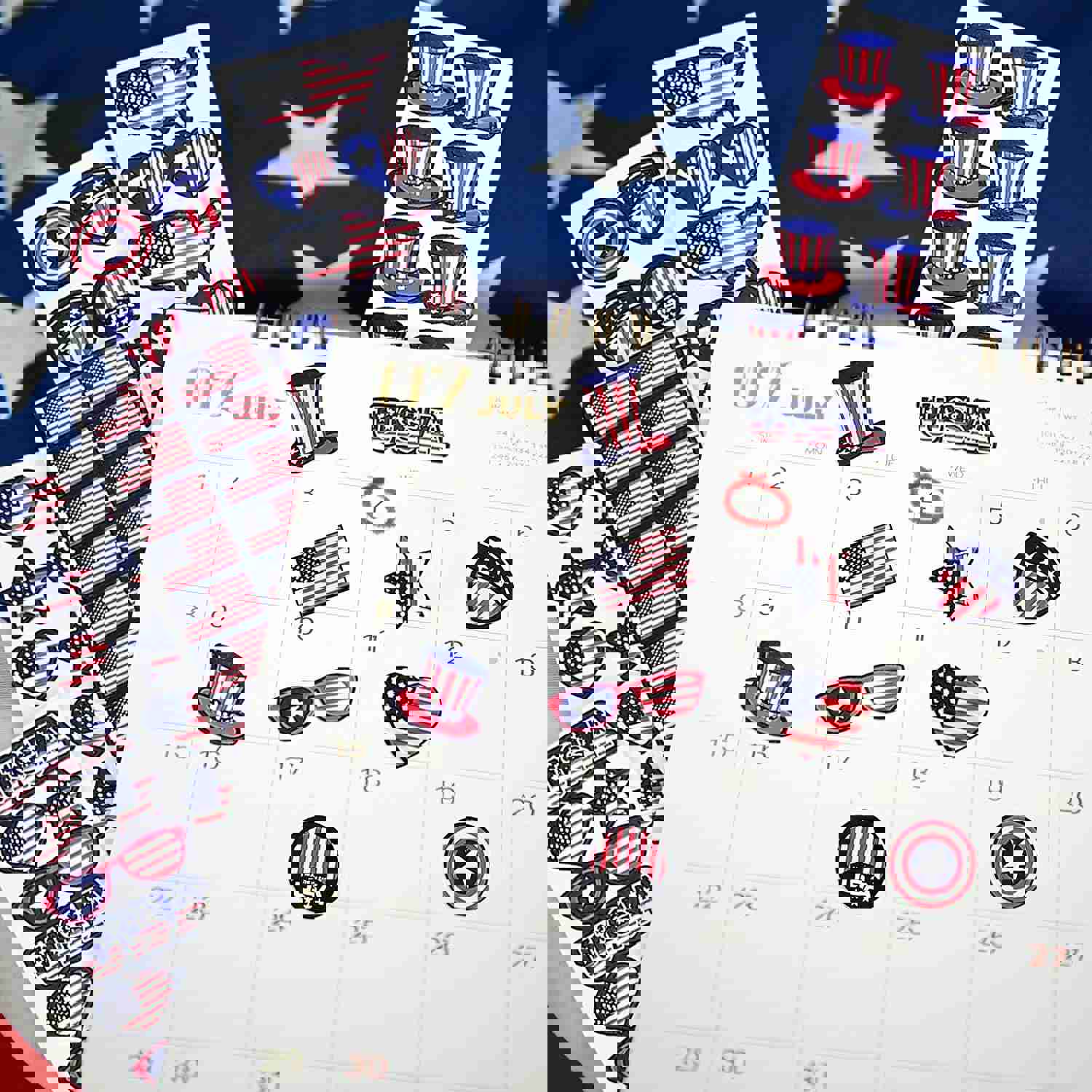 Assorted USA Patriotic Stickers, 100 Sheets with Over 1,000 Stickers of US American Flag, Map and Stars