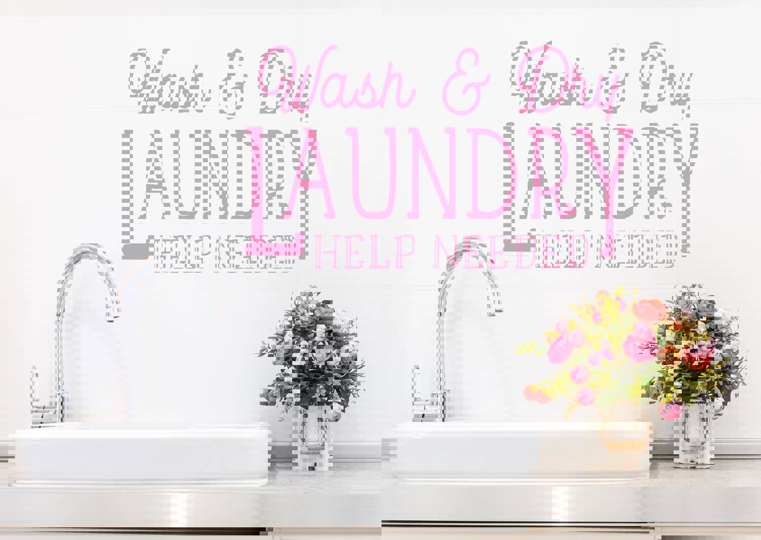 Wash And Dry Laundry Wall Decal | Easy-to-Apply Vinyl Sticker