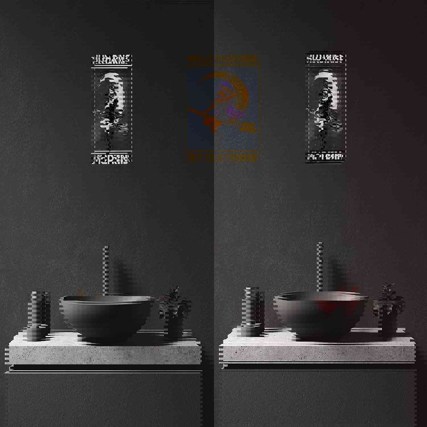 Darkness My Old Friend Metal Tin Sign Wall Art Retro Funny Decor