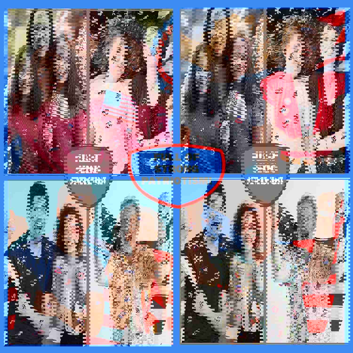 Assorted USA Patriotic Stickers, 100 Sheets with Over 1,000 Stickers of US American Flag, Map and Stars