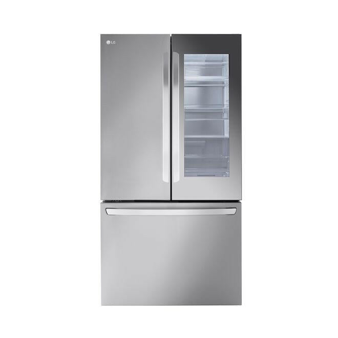 LG Counter-depth InstaView 26.5-cu ft Smart French Door Refrigerator with Ice Maker and Water Dispenser (Stainless Steel) ENERGY STAR