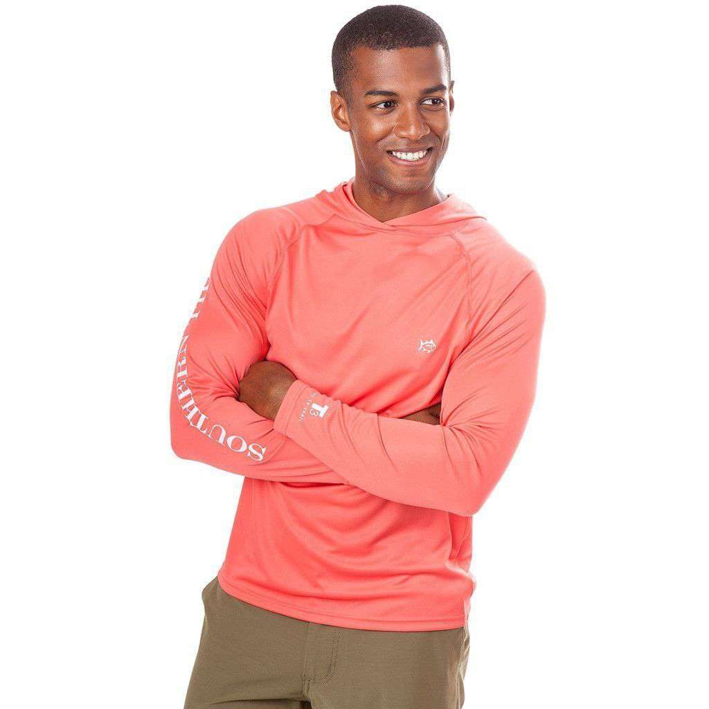 Crest to Cap Performance Hoodie Tee Shirt in Sunset by Southern Tide