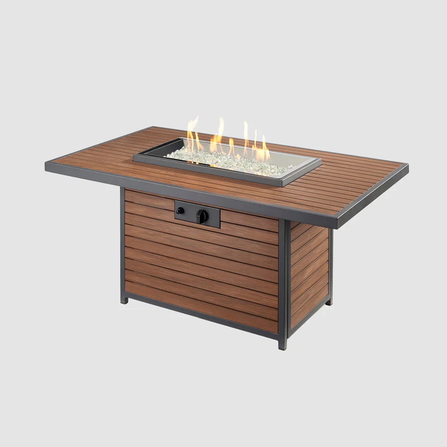 Outdoor Greatroom Company Kenwood Rectangular Chat Height Gas Fire Pit Table