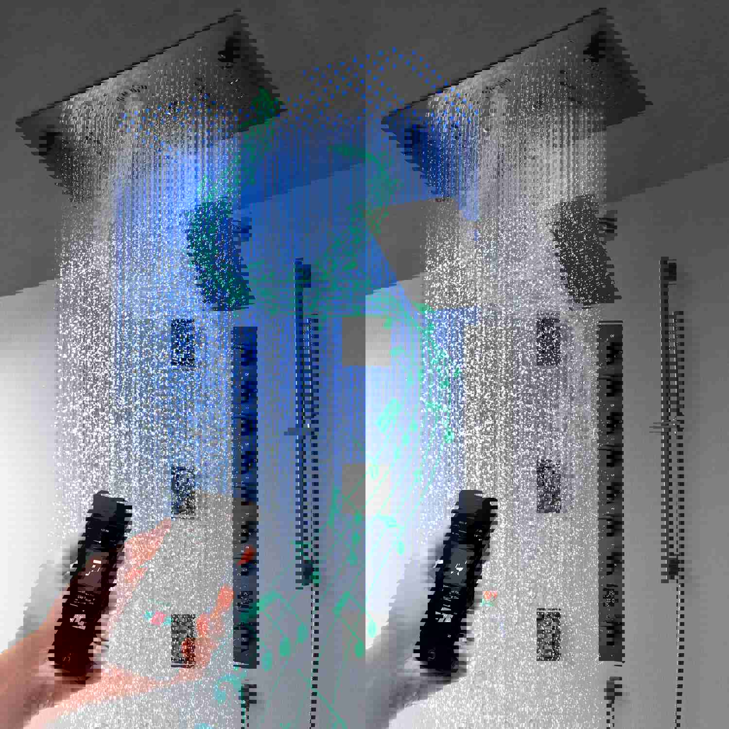 SAFARI 36X16 Luxury LED Music Shower System with Digital Display Thermostatic Valve