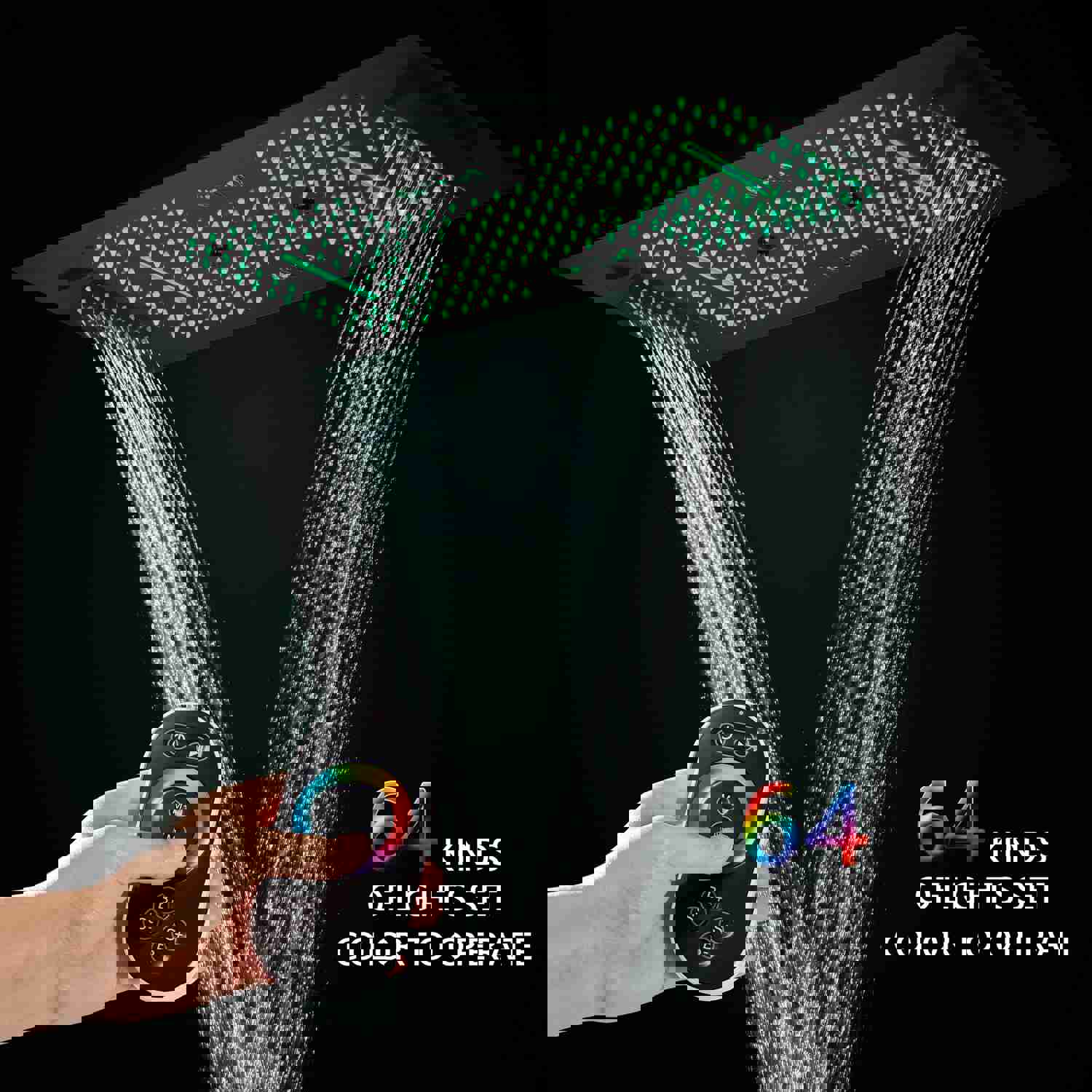 SAFARI 36X16 Luxury LED Music Shower System with Digital Display Thermostatic Valve