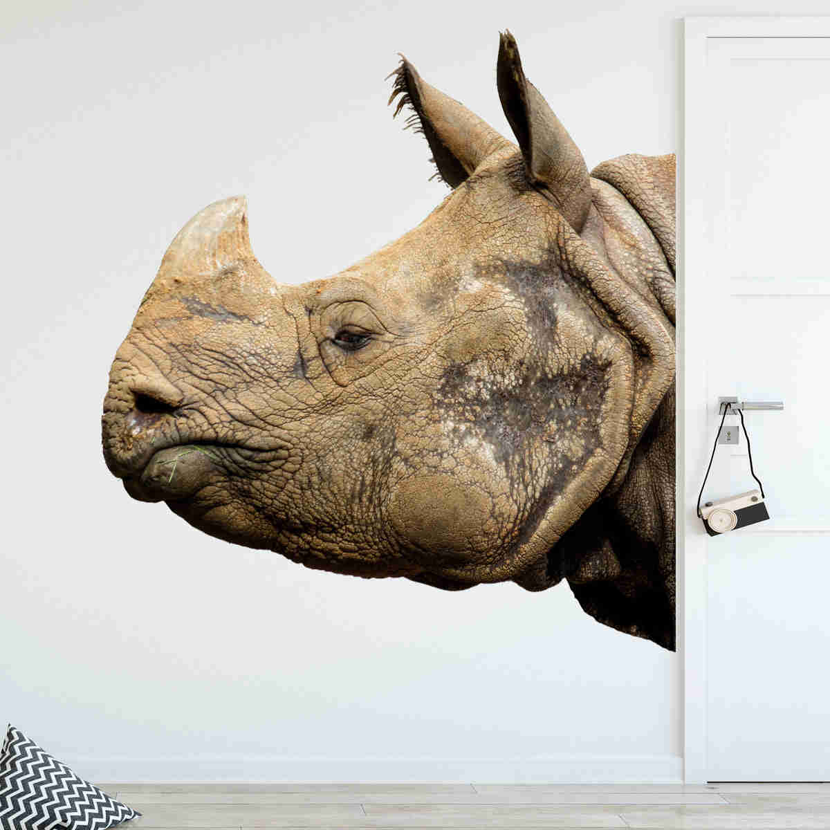 Rhino Head Peel and Stick Vinyl Wall Decal VWAQ - G506