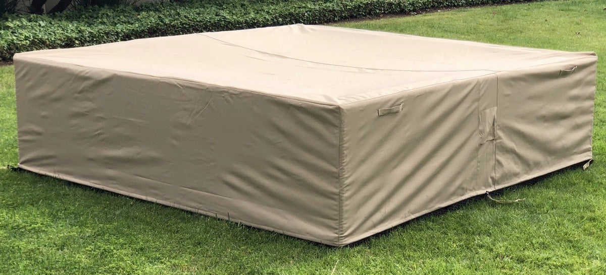 Outdoor Sectional Cover Square Large 98-98-27-Inches Beige Rainproof