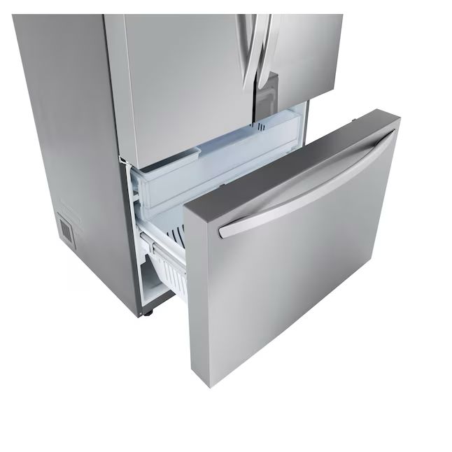 LG Counter-depth InstaView 26.5-cu ft Smart French Door Refrigerator with Ice Maker and Water Dispenser (Stainless Steel) ENERGY STAR