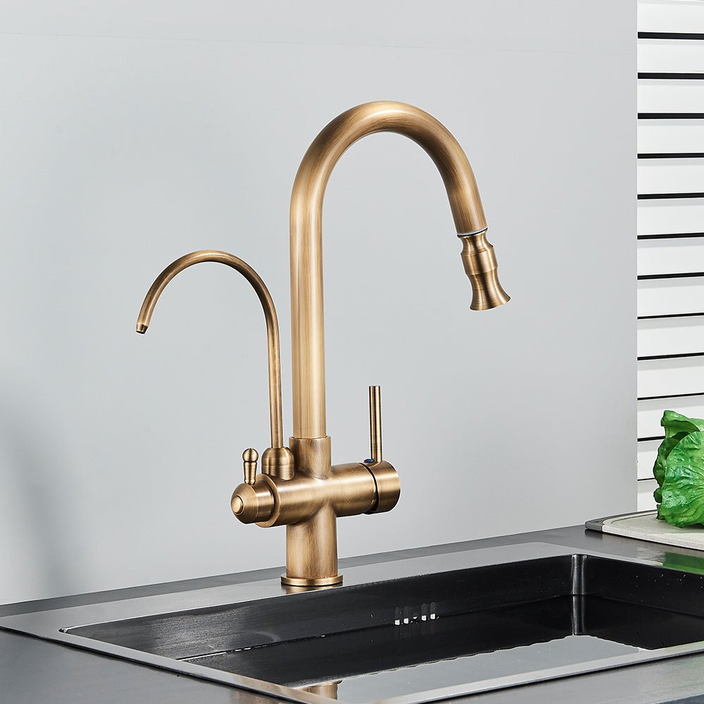 MIRODEMI® Antique Gold Touch Sensor Kitchen Faucet Mixer Tap with Swivel